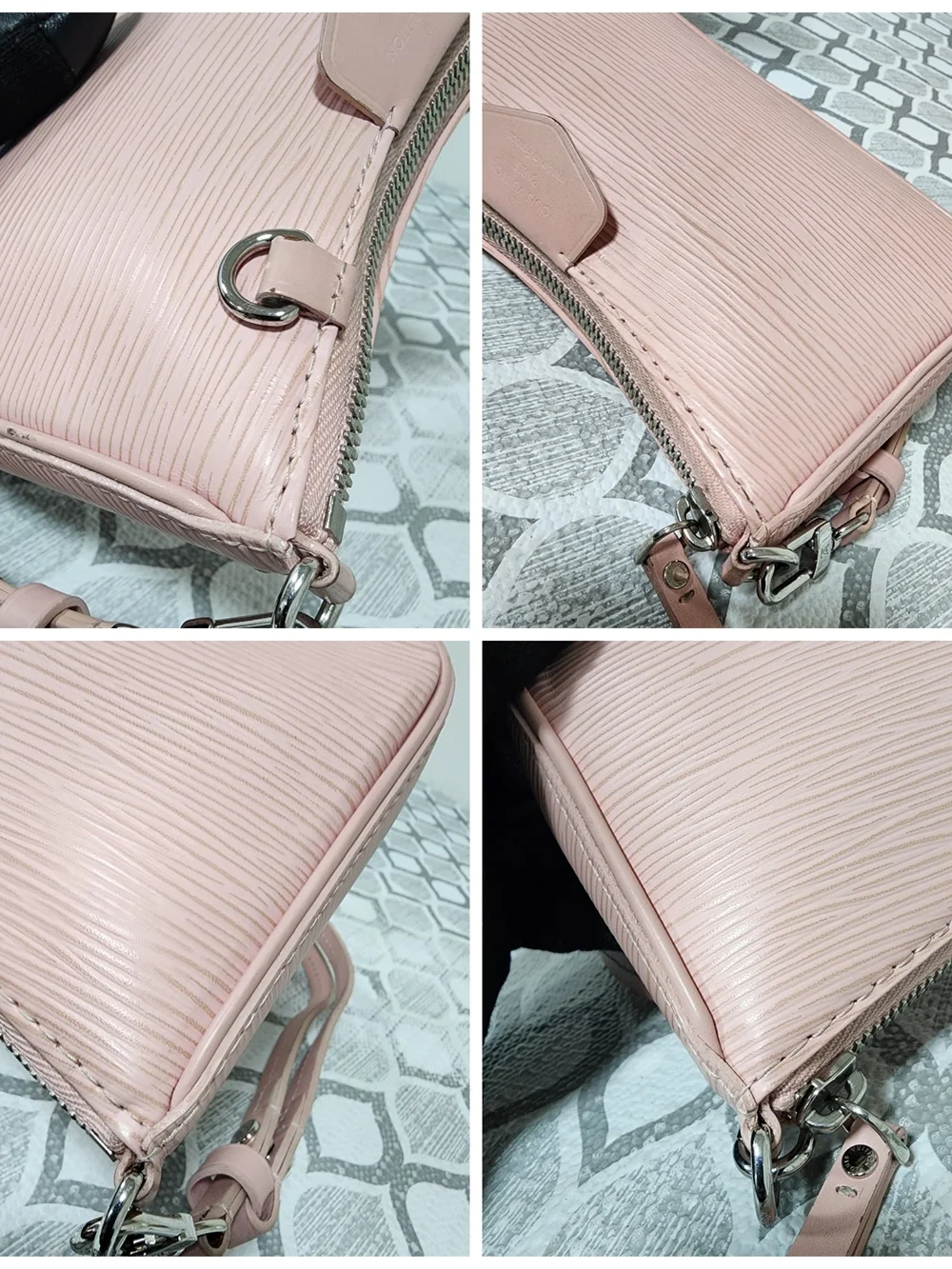 LOUIS VUITTON Epi Easy Pouch On Strap/Shoulder Bag Pink